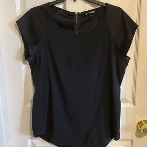 Express Short Sleeve Dressy top with Zipper accent in back